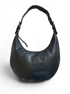 Vintage Y2K Banana Republic⁠ Black Leather Hobo Bag Slouchy Crescent Shoulder